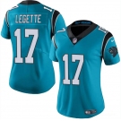 Women's Carolina Panthers #17 Xavier Legette Blue 2024 Draft Vapor Football Stitched Jersey