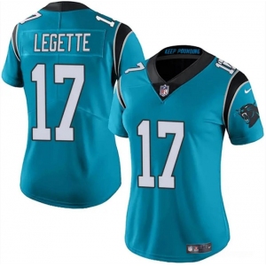 Women's Carolina Panthers #17 Xavier Legette Blue 2024 Draft Vapor Football Stitched Jersey