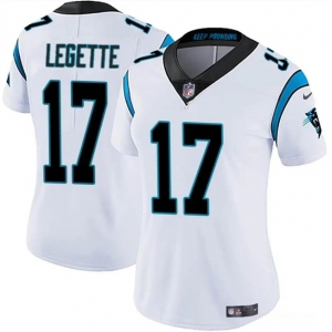 Women's Carolina Panthers #17 Xavier Legette White 2024 Draft Vapor Football Stitched Jersey