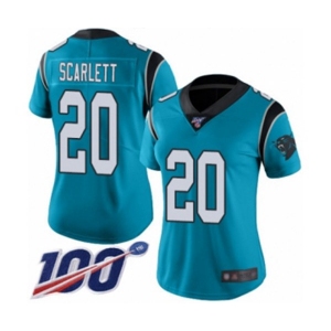 Women's Carolina Panthers #20 Jordan Scarlett Blue Alternate Vapor Untouchable Limited Player 100th Season Football Jersey