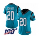 Women's Carolina Panthers #20 Jordan Scarlett Limited Blue Rush Vapor Untouchable 100th Season Football Jersey