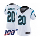 Women's Carolina Panthers #20 Jordan Scarlett White Vapor Untouchable Limited Player 100th Season Football Jersey