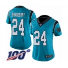 Women's Carolina Panthers #24 James Bradberry Blue Alternate Vapor Untouchable Limited Player 100th Season Football Jersey