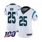 Women's Carolina Panthers #25 Eric Reid White Vapor Untouchable Limited Player 100th Season Football Jersey