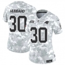 Women's Carolina Panthers #30 Chuba Hubbard 2024 F.U.S.E Arctic Camo Salute To Service Limited Stitched Football Jersey