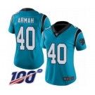 Women's Carolina Panthers #40 Alex Armah Blue Alternate Vapor Untouchable Limited Player 100th Season Football Jersey