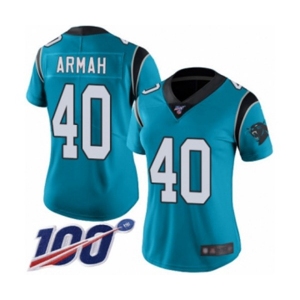 Women's Carolina Panthers #40 Alex Armah Blue Alternate Vapor Untouchable Limited Player 100th Season Football Jersey