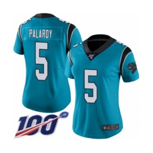 Women's Carolina Panthers #5 Michael Palardy Limited Blue Rush Vapor Untouchable 100th Season Football Jersey