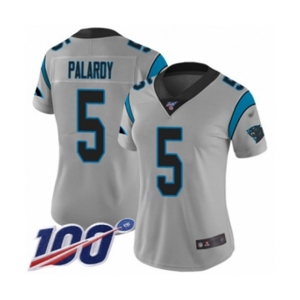 Women's Carolina Panthers #5 Michael Palardy Silver Inverted Legend Limited 100th Season Football Jersey