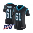 Women's Carolina Panthers #61 Matt Paradis Black Team Color Vapor Untouchable Limited Player 100th Season Football Jersey