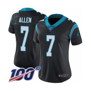 Women's Carolina Panthers #7 Kyle Allen Black Team Color Vapor Untouchable Limited Player 100th Season Football Jersey