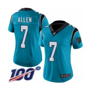 Women's Carolina Panthers #7 Kyle Allen Blue Alternate Vapor Untouchable Limited Player 100th Season Football Jersey