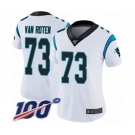 Women's Carolina Panthers #73 Greg Van Roten White Vapor Untouchable Limited Player 100th Season Football Jersey