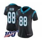 Women's Carolina Panthers #88 Greg Olsen Black Team Color Vapor Untouchable Limited Player 100th Season Football Jersey