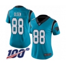 Women's Carolina Panthers #88 Greg Olsen Blue Alternate Vapor Untouchable Limited Player 100th Season Football Jersey