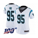 Women's Carolina Panthers #95 Dontari Poe White Vapor Untouchable Limited Player 100th Season Football Jersey