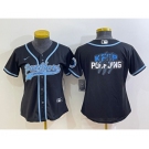 Women's Carolina Panthers Black Team Big Logo With Patch Cool Base Stitched Baseball Jersey