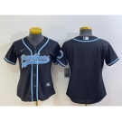 Women's Carolina Panthers Blank Black With Patch Cool Base Stitched Baseball Jersey