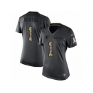 Women's Nike Carolina Panthers #1 Cam Newton Limited Black 2016 Salute to Service NFL Jersey