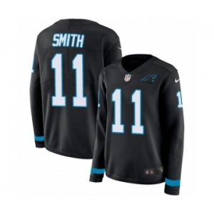 Women's Nike Carolina Panthers #11 Torrey Smith Limited Black Therma Long Sleeve NFL Jersey