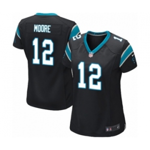 Women's Nike Carolina Panthers #12 DJ Moore Game Black Team Color NFL Jersey