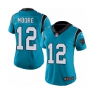 Women's Nike Carolina Panthers #12 DJ Moore Limited Blue Rush Vapor Untouchable NFL Jersey