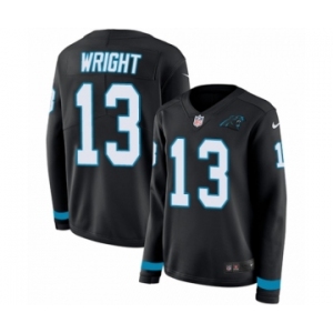 Women's Nike Carolina Panthers #13 Jarius Wright Limited Black Therma Long Sleeve NFL Jersey