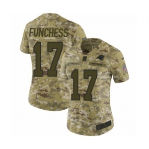 Women's Nike Carolina Panthers #17 Devin Funchess Limited Camo 2018 Salute to Service NFL Jersey
