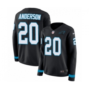 Women's Nike Carolina Panthers #20 C.J. Anderson Limited Black Therma Long Sleeve NFL Jersey