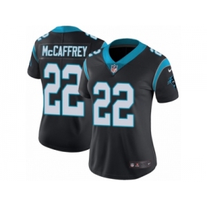 Women's Nike Carolina Panthers #22 Christian McCaffrey Vapor Untouchable Limited Black Team Color NFL Jersey