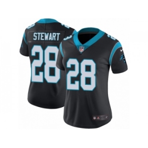 Women's Nike Carolina Panthers #28 Jonathan Stewart Vapor Untouchable Limited Black Team Color NFL Jersey