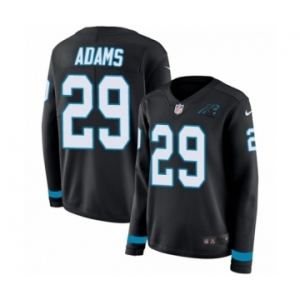 Women's Nike Carolina Panthers #29 Mike Adams Limited Black Therma Long Sleeve NFL Jersey