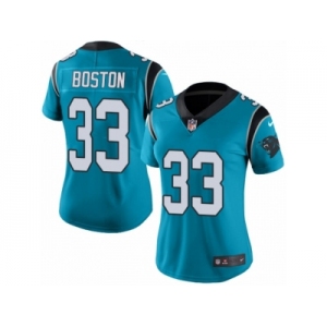 Women's Nike Carolina Panthers #33 Tre Boston Limited Blue Rush NFL Jersey