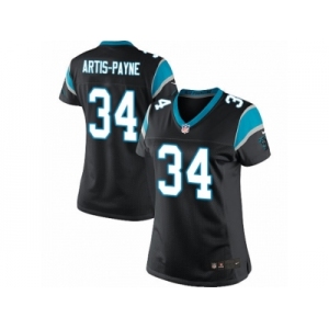 Women's Nike Carolina Panthers #34 Cameron Artis-Payne Limited Black Team Color NFL Jersey