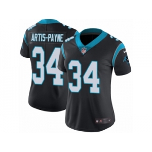 Women's Nike Carolina Panthers #34 Cameron Artis-Payne Vapor Untouchable Limited Black Team Color NFL Jersey