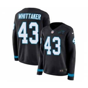 Women's Nike Carolina Panthers #43 Fozzy Whittaker Limited Black Therma Long Sleeve NFL Jersey