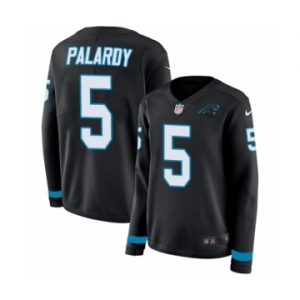 Women's Nike Carolina Panthers #5 Michael Palardy Limited Black Therma Long Sleeve NFL Jersey