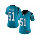 Women's Nike Carolina Panthers #51 Sam Mills Limited Blue Rush NFL Jersey