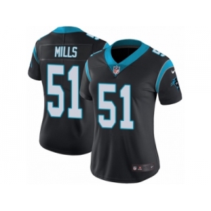 Women's Nike Carolina Panthers #51 Sam Mills Vapor Untouchable Limited Black Team Color NFL Jersey