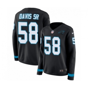 Women's Nike Carolina Panthers #58 Thomas Davis Limited Black Therma Long Sleeve NFL Jersey