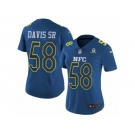 Women's Nike Carolina Panthers #58 Thomas Davis Limited Blue 2017 Pro Bowl NFL Jersey