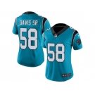 Women's Nike Carolina Panthers #58 Thomas Davis Sr Blue Stitched NFL Limited Rush Jersey