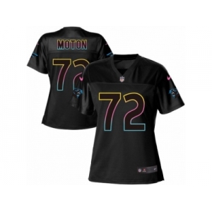 Women's Nike Carolina Panthers #72 Taylor Moton Game Black Fashion NFL Jersey