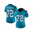 Women's Nike Carolina Panthers #72 Taylor Moton Limited Blue Rush NFL Jersey