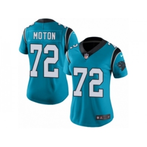 Women's Nike Carolina Panthers #72 Taylor Moton Limited Blue Rush NFL Jersey