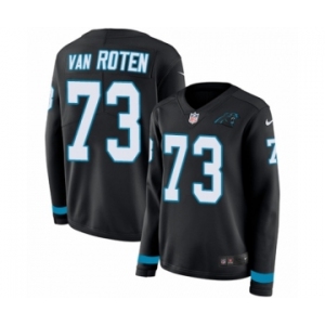 Women's Nike Carolina Panthers #73 Greg Van Roten Limited Black Therma Long Sleeve NFL Jersey