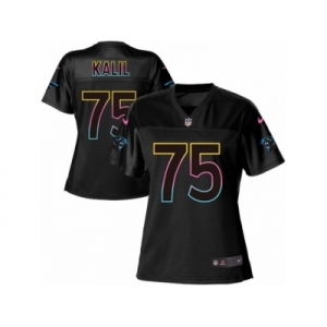 Women's Nike Carolina Panthers #75 Matt Kalil Game Black Fashion NFL Jersey