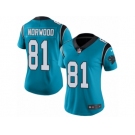 Women's Nike Carolina Panthers #81 Kevin Norwood Limited Blue Rush NFL Jersey