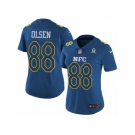 Women's Nike Carolina Panthers #88 Greg Olsen Limited Blue 2017 Pro Bowl NFL Jersey