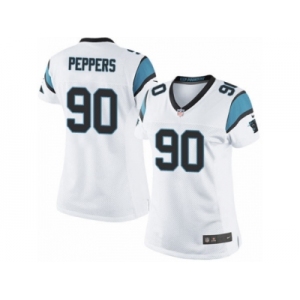 Women's Nike Carolina Panthers #90 Julius Peppers Limited White NFL Jersey